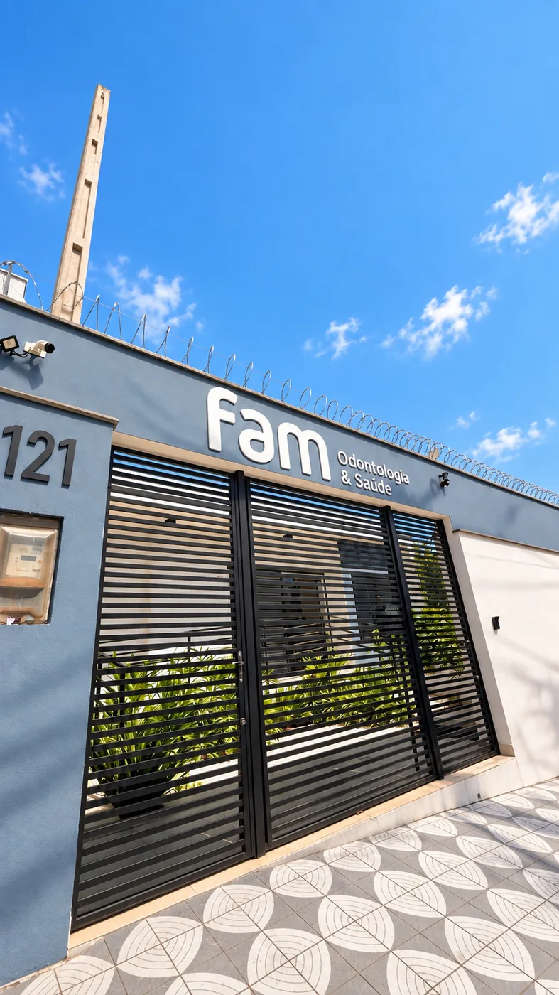 Fachada da clínica Fam Odontologia na Rua Goiás, 121